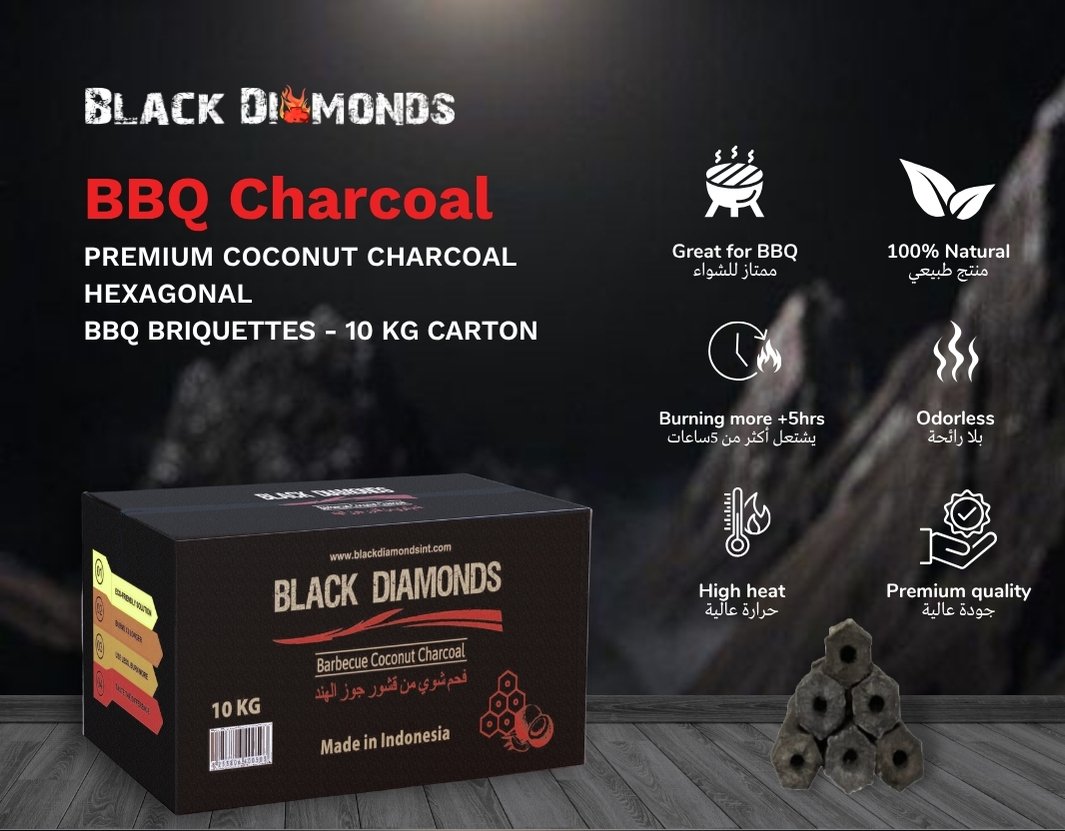 BBQ Charcoal Briquettes 10kg (5x10CM)
