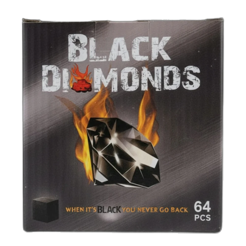 Black Diamonds charcoal box, 64 pieces