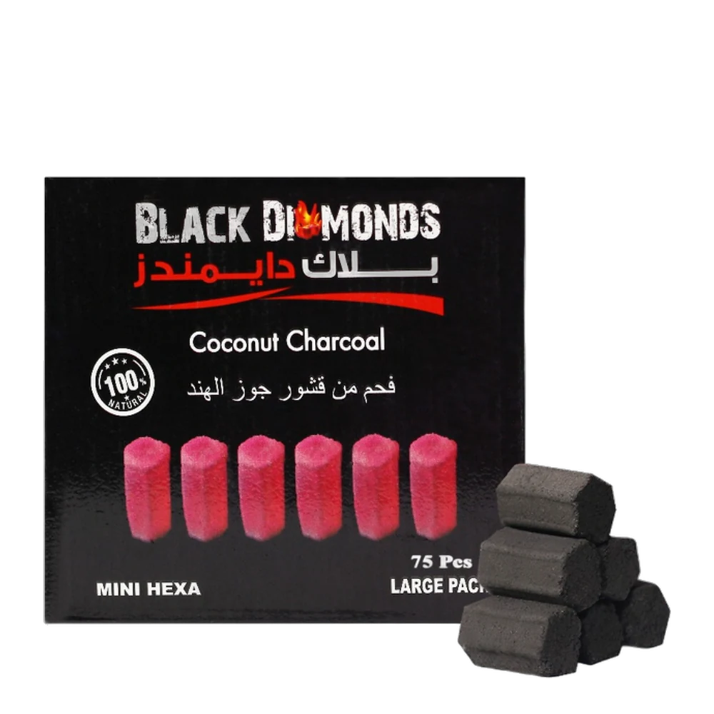 Black Diamonds Coconut Charcoal Mini Hexa, 75 pieces